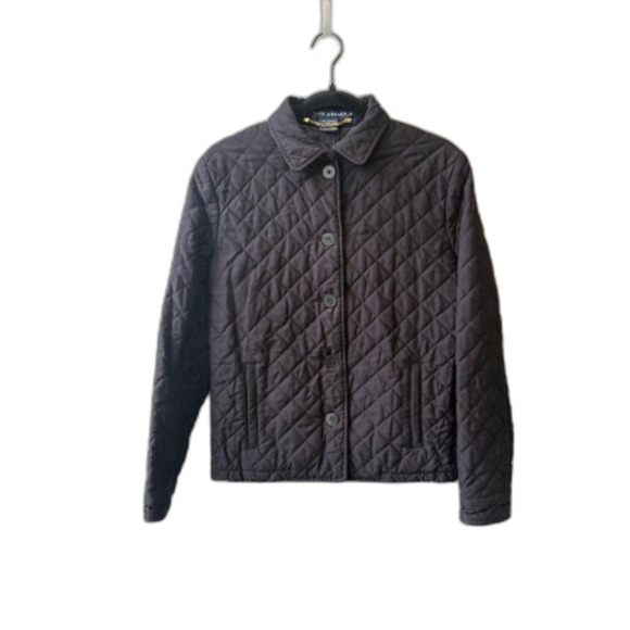 Ralph Lauren Quilted Barn Jacket Charcoal Dark Navy/Black Med Preppy Equestrian - Picture 2 of 7